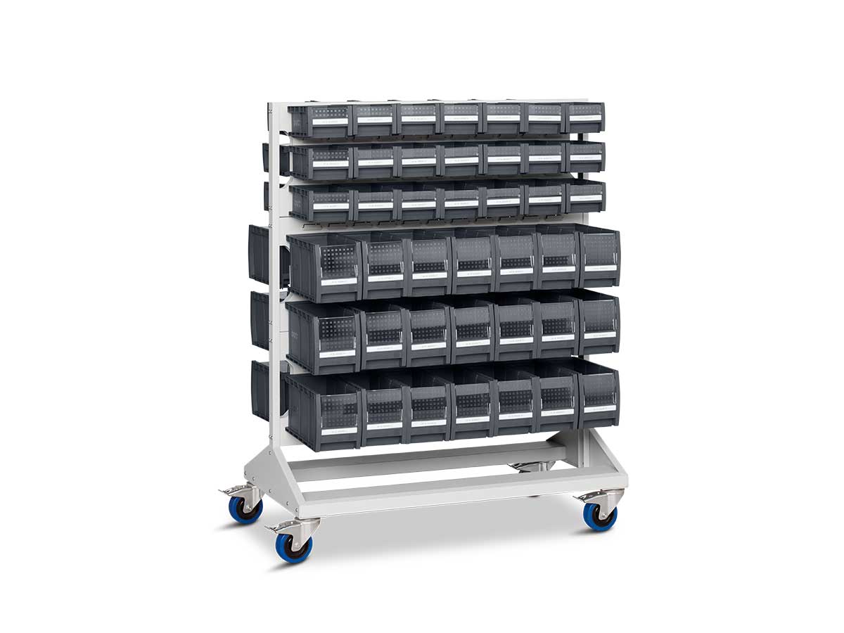 ציוד מוסך אופטימלי הודות ל-perfo-rack הנייד עם קופסאות bottBox